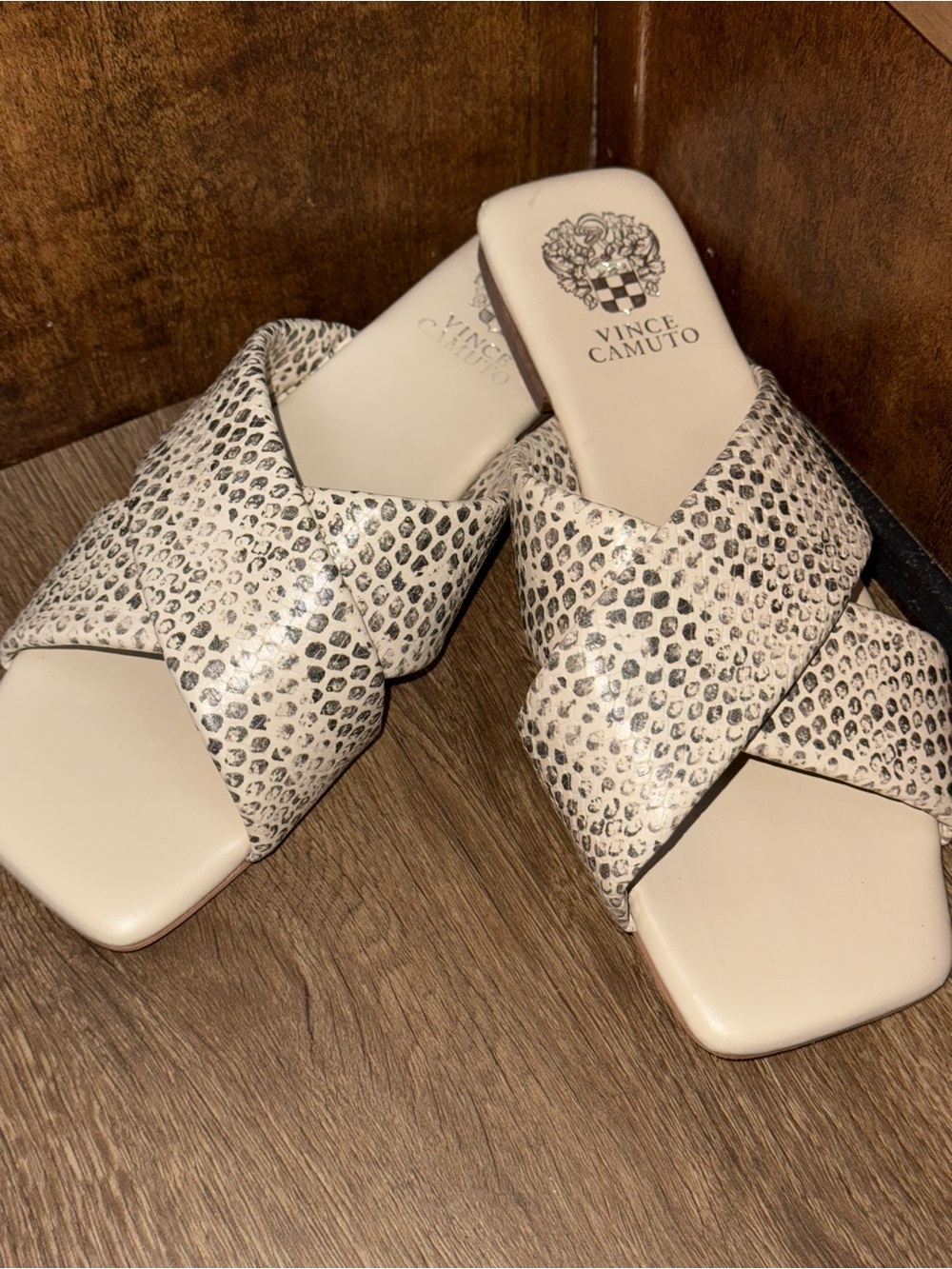 Vince Camuto cream sandals